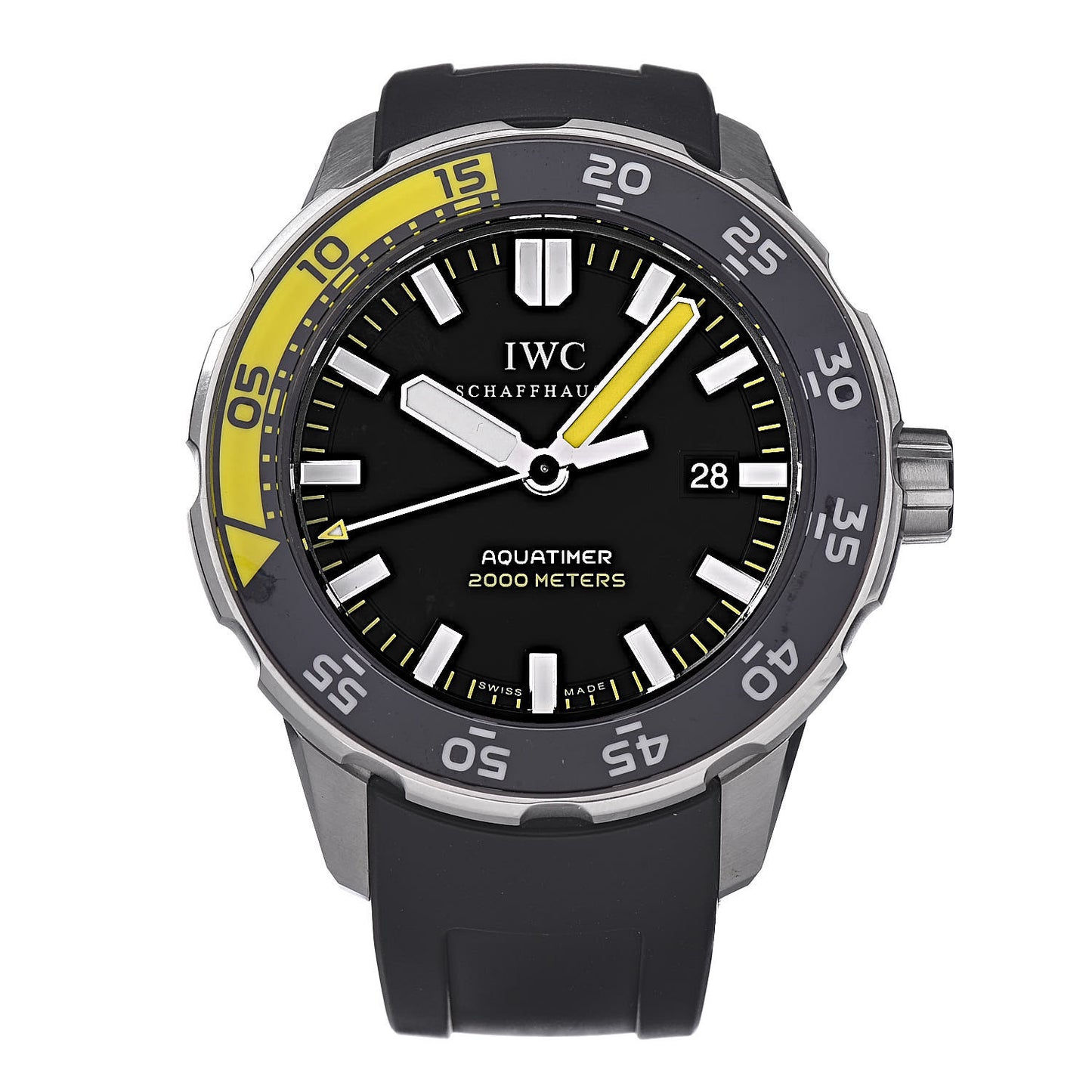 Stainless Steel Rubber 45mm Aquatimer Automatic Watch Black IW356810