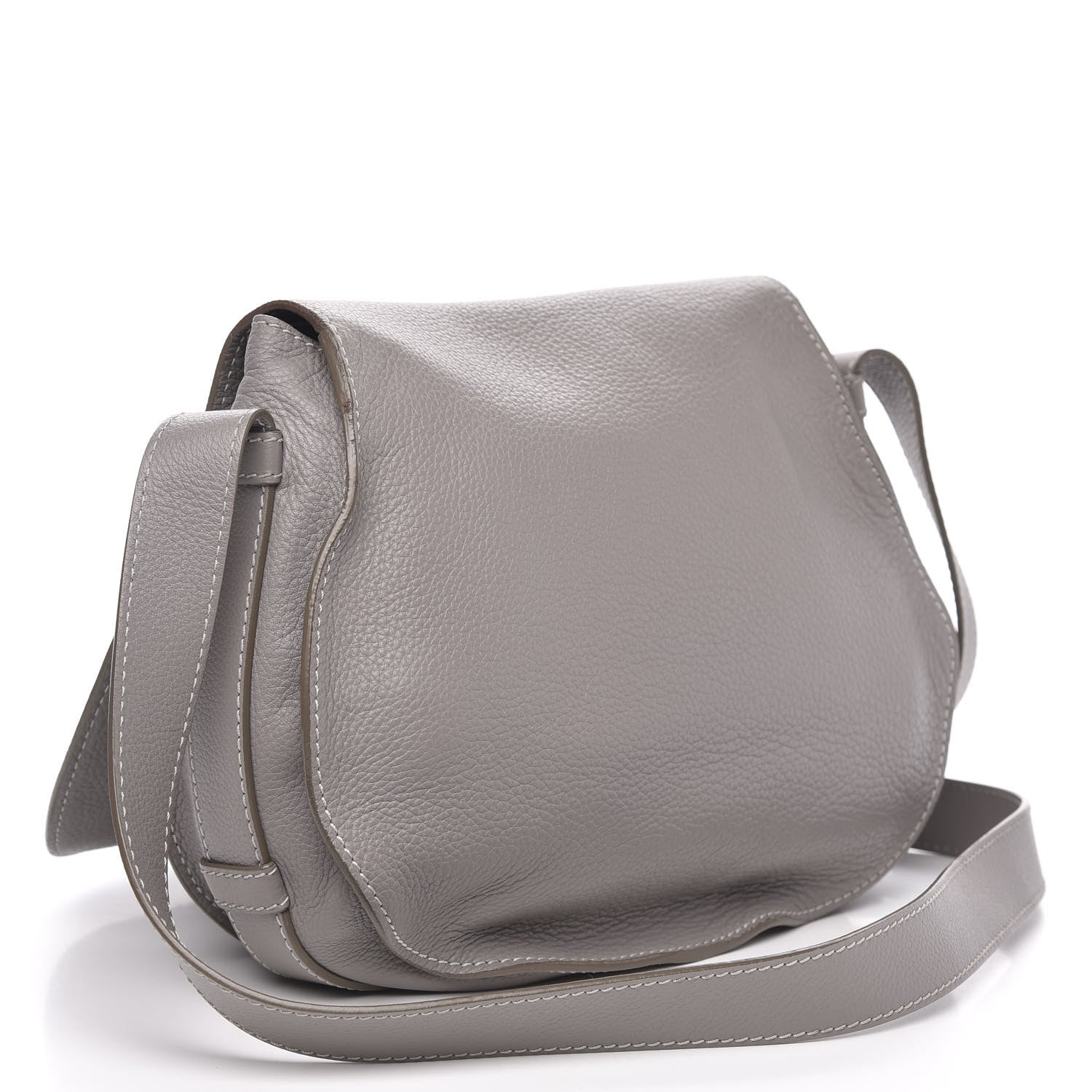 Chloe Calfskin Medium Marcie Round Crossbody Bag Cashmere Grey 3 of 13