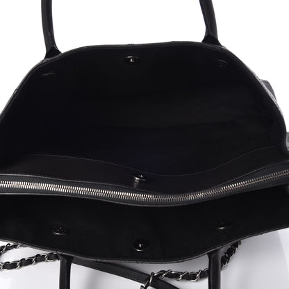 Chanel Grained Vegetal Calfskin Urban Shopping Tote Black 5 of 9