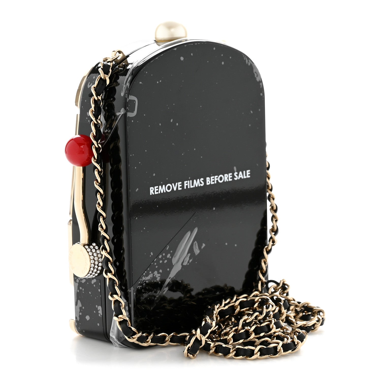 Chanel Resin Crystal Slot Machine Minaudiere Black Gold White Red 3 of 11