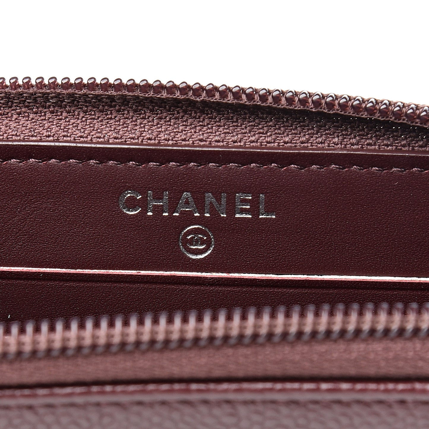 Caviar Small Timeless Zip Around Wallet Burgundy