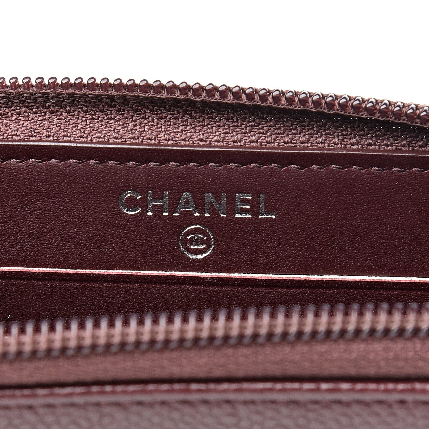 Chanel Caviar Small Timeless Zip Around Wallet Burgundy 5 of 9