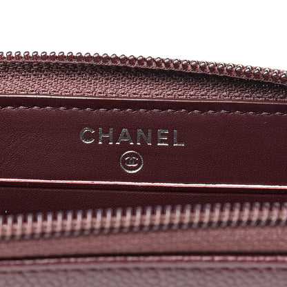 Chanel Caviar Small Timeless Zip Around Wallet Burgundy 5 of 9