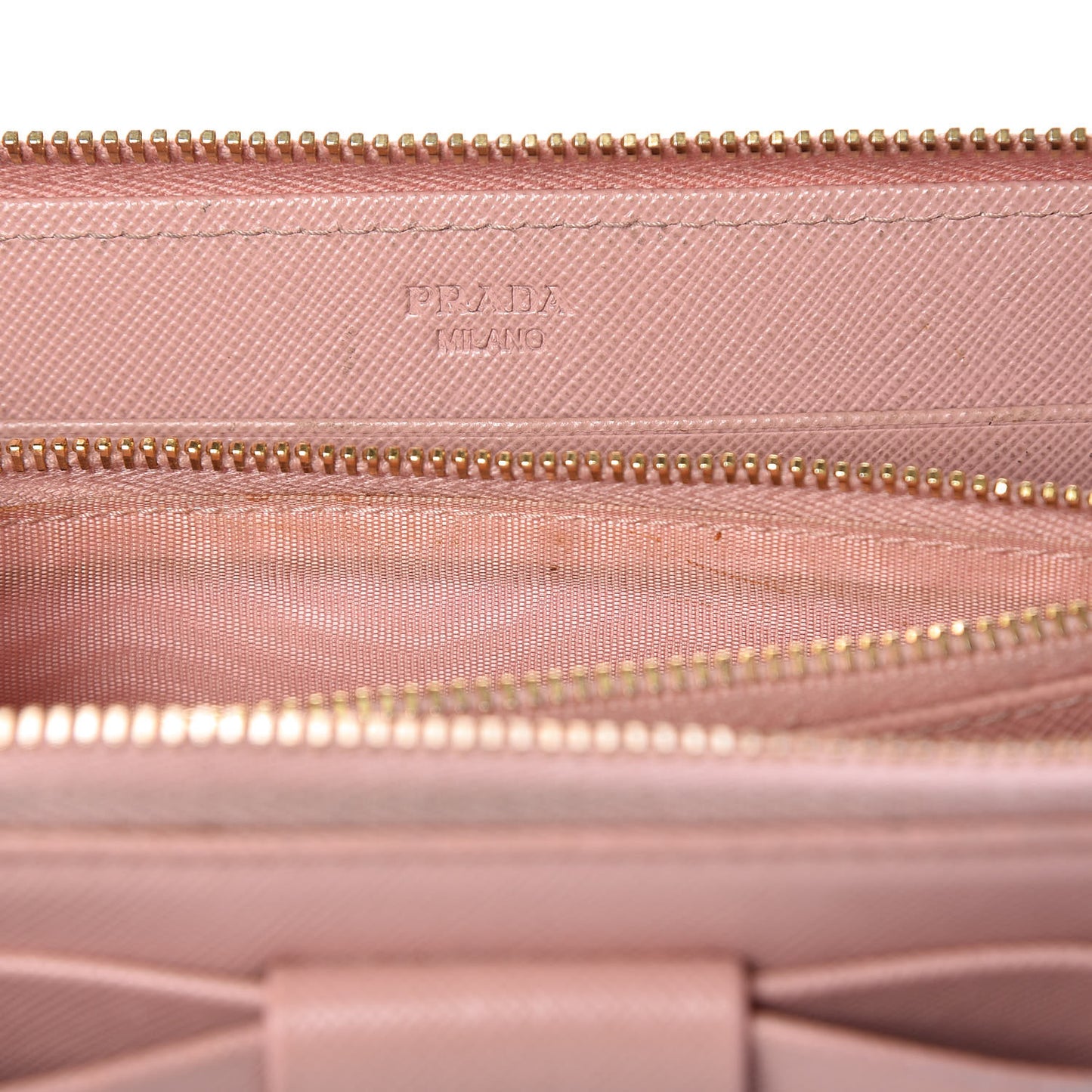 Saffiano Fiocco Bow Zip Around Wallet Orchidea