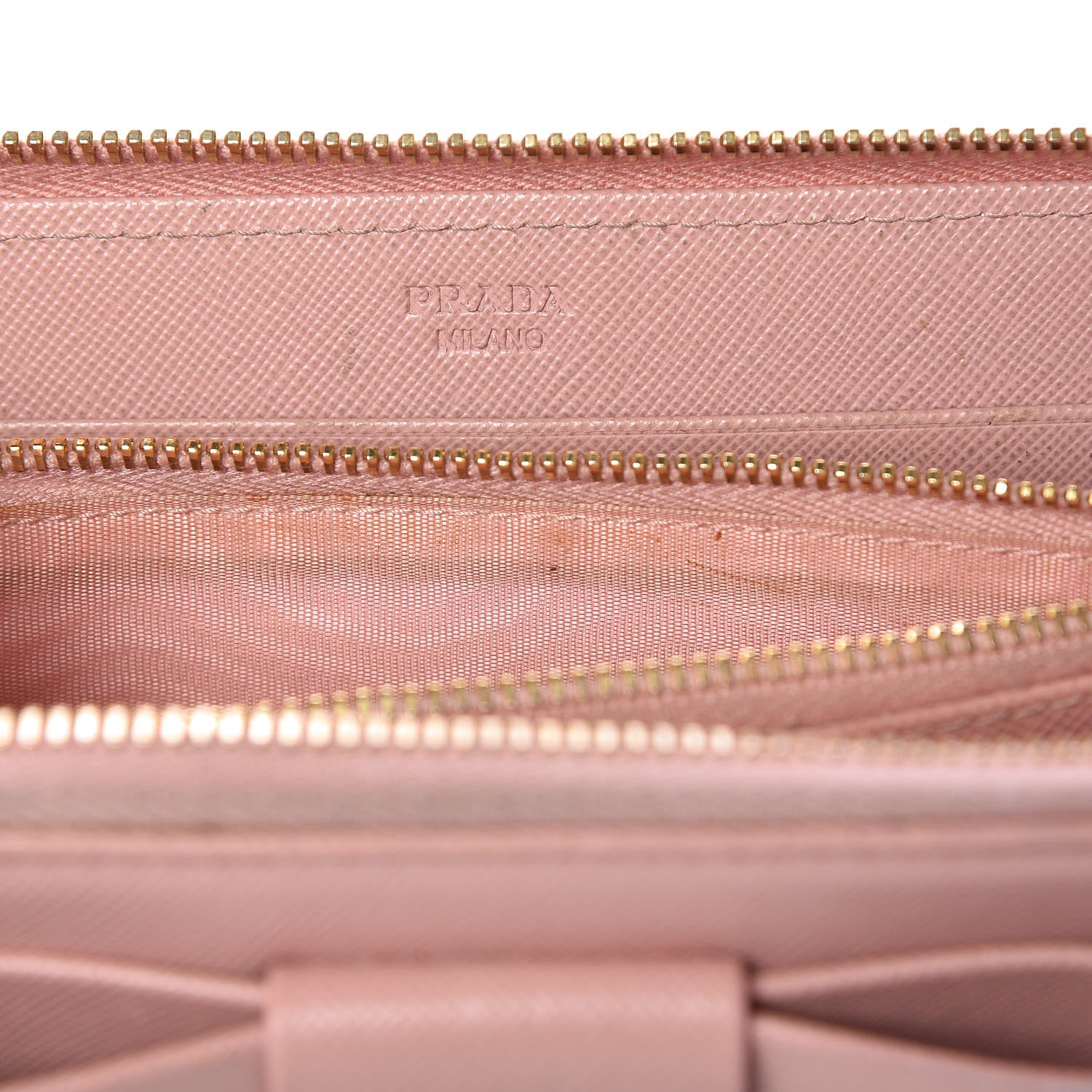 Prada Saffiano Fiocco Bow Zip Around Wallet Orchidea 8 of 24