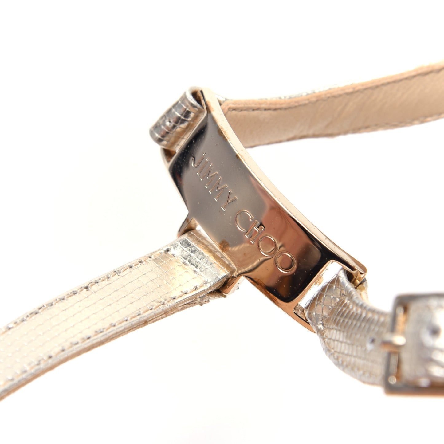 Metallic Calfskin Wave Thong Sandals 39 Champagne