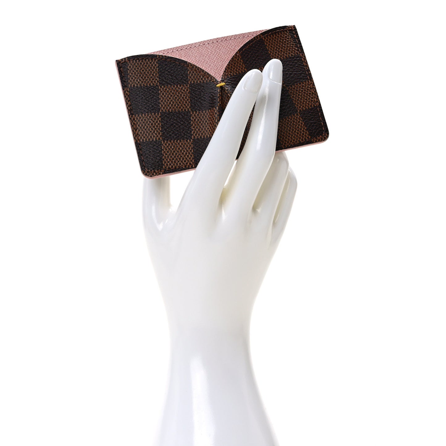Damier Ebene Caissa Card Holder Rose Ballerine