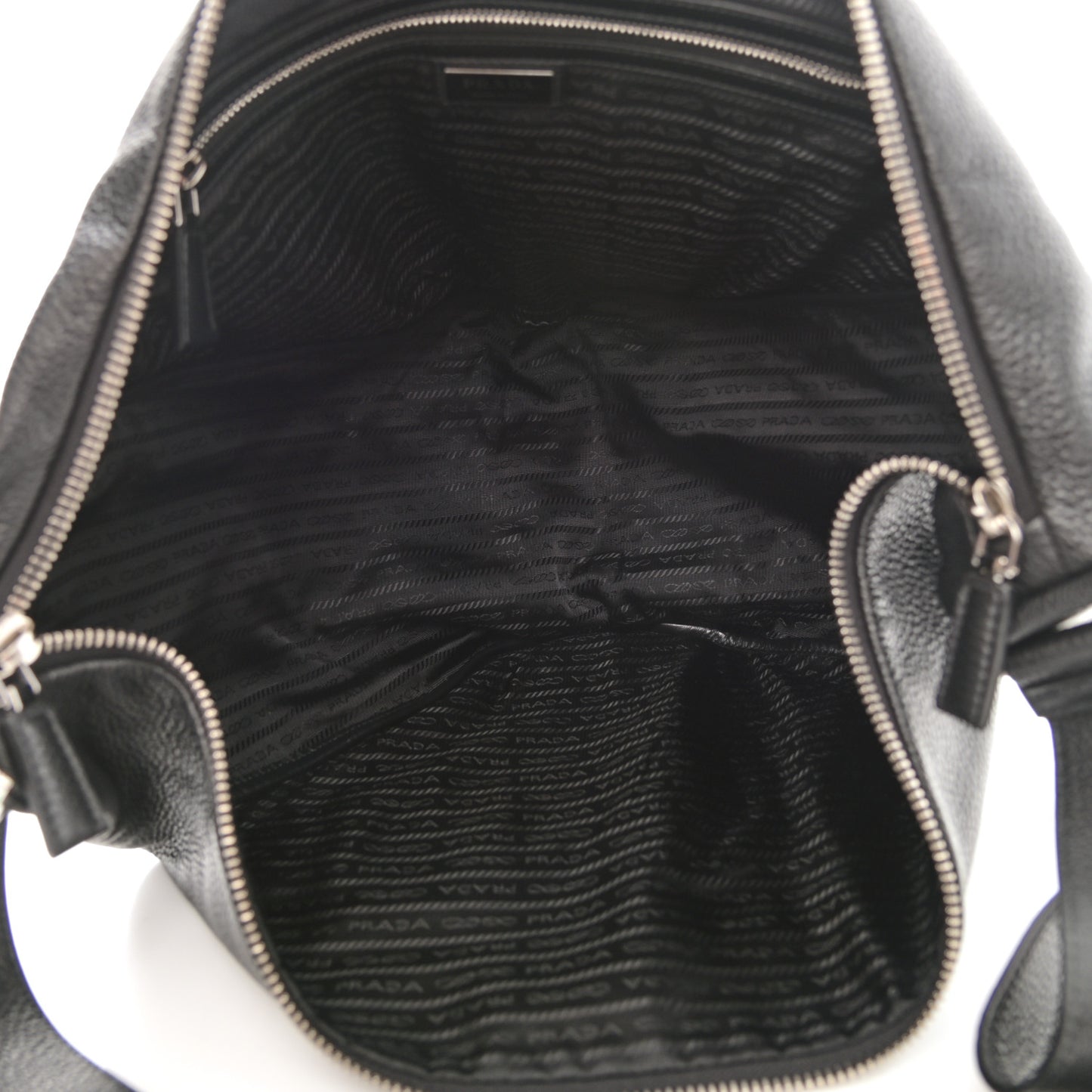 Vitello Daino Triangle Shoulder Bag Black