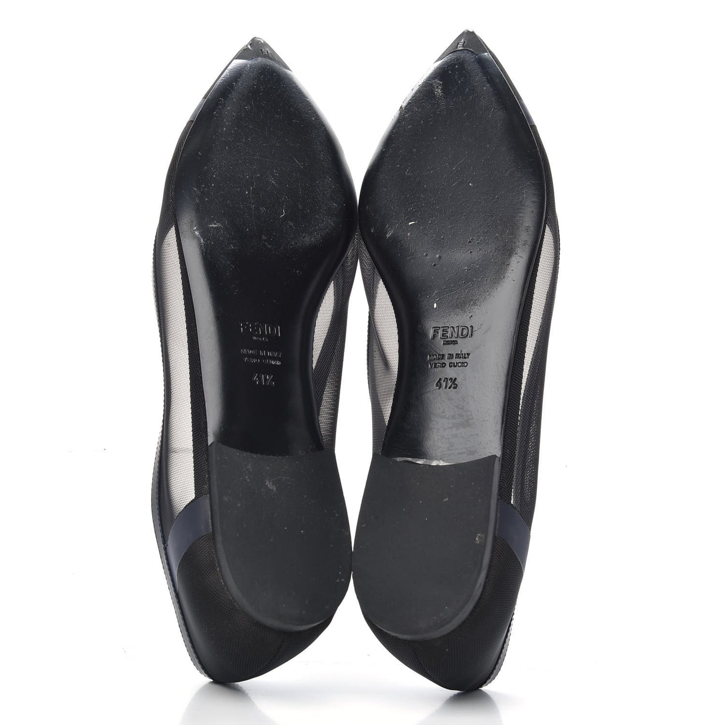 Mesh Skimmer Ballerina Flats 41.5 Navy Black