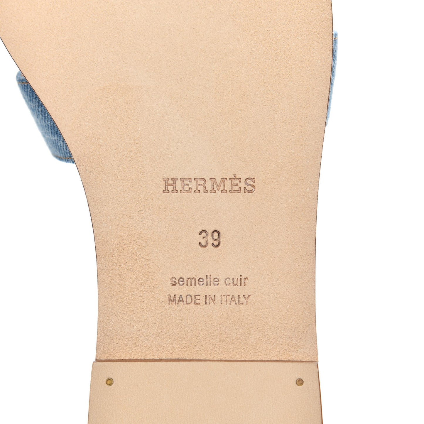 Denim Canvas Oran Sandals 39 Bleu Clair
