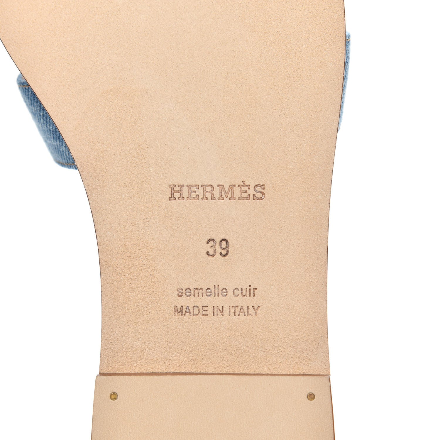 Hermes Denim Canvas Oran Sandals 39 Bleu Clair 7 of 9
