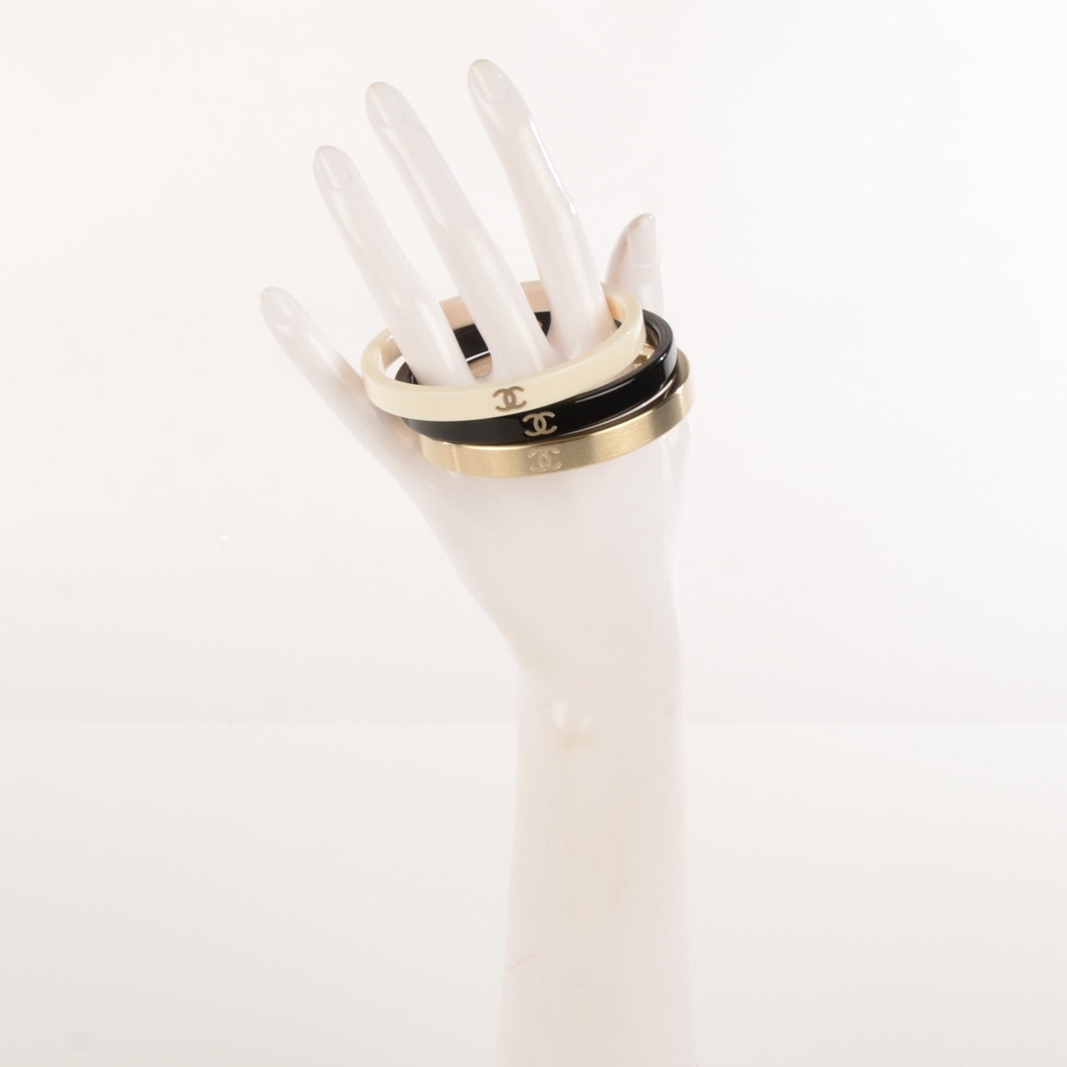 Chanel Resin Metal CC Bangle Set of 3 2 of 6