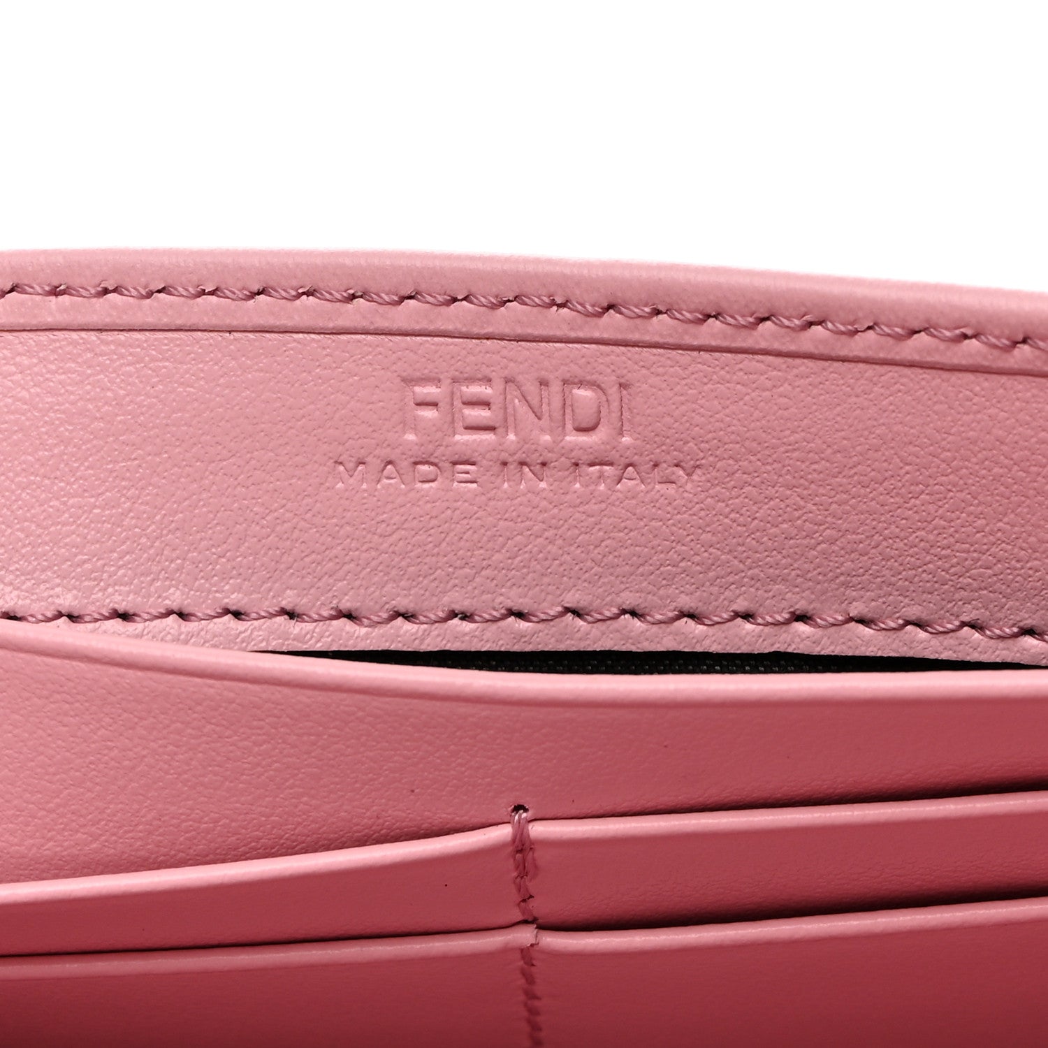 Fendi Vitello King Tamponato Logo Embossed Continental Wallet Rosa Acquerello 7 of 9