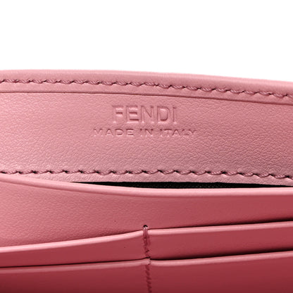 Fendi Vitello King Tamponato Logo Embossed Continental Wallet Rosa Acquerello 7 of 9