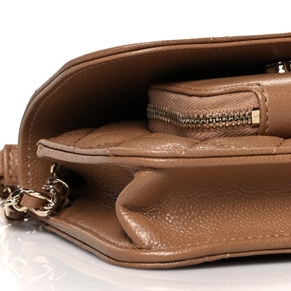 Chanel Caviar Quilted Business Affinity Clutch With Chain Flap Dark Beige 10 of 11
