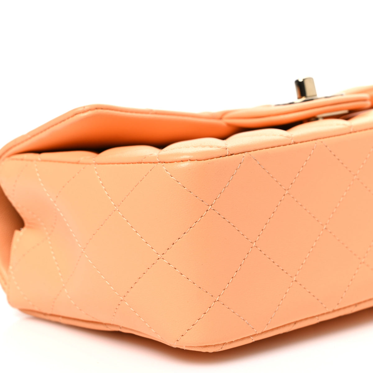 Chanel Lambskin Quilted Mini Rectangular Flap Light Orange 9 of 11