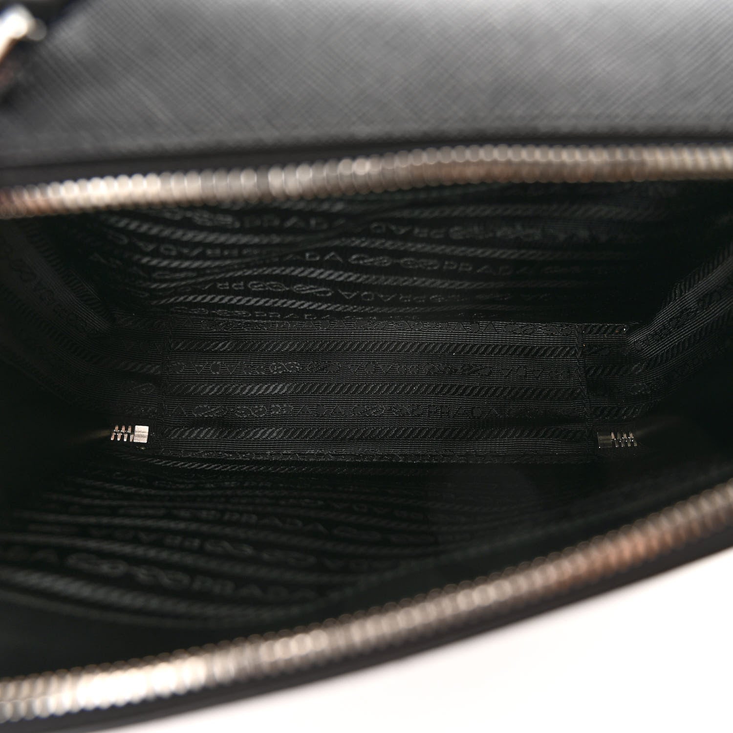 Prada Saffiano Travel Medium Brique Crossbody Bag Black 5 of 9