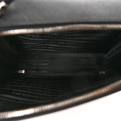 Prada Saffiano Travel Medium Brique Crossbody Bag Black 5 of 9