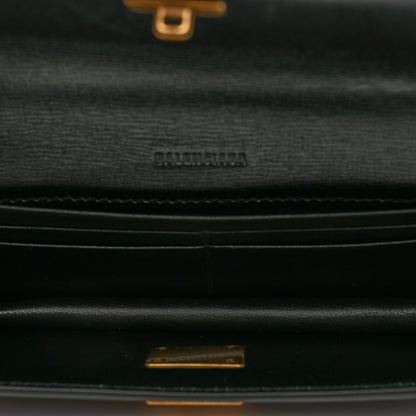 Balenciaga Calfskin Stripe Embossed Gossip Chain Bag XS Black 5 of 10