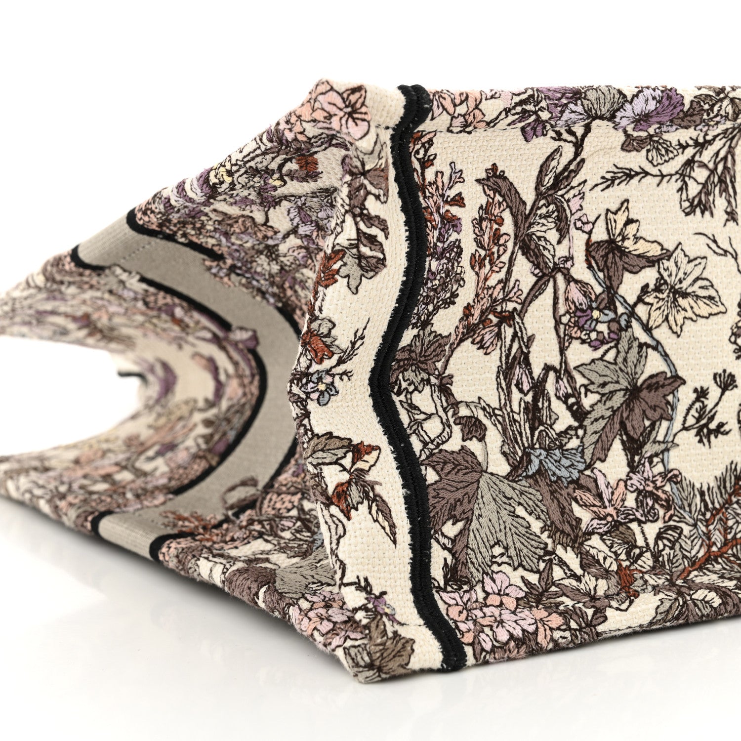 Christian Dior Canvas Embroidered Medium 4 Saisons Hiver Soleil Book Tote Multicolor 9 of 13