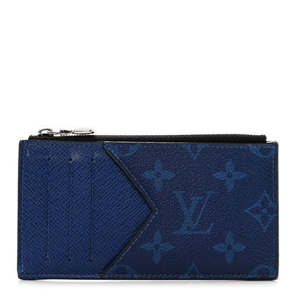 Louis Vuitton Monogram Taiga Coin Card Holder Cobalt 1 of 8