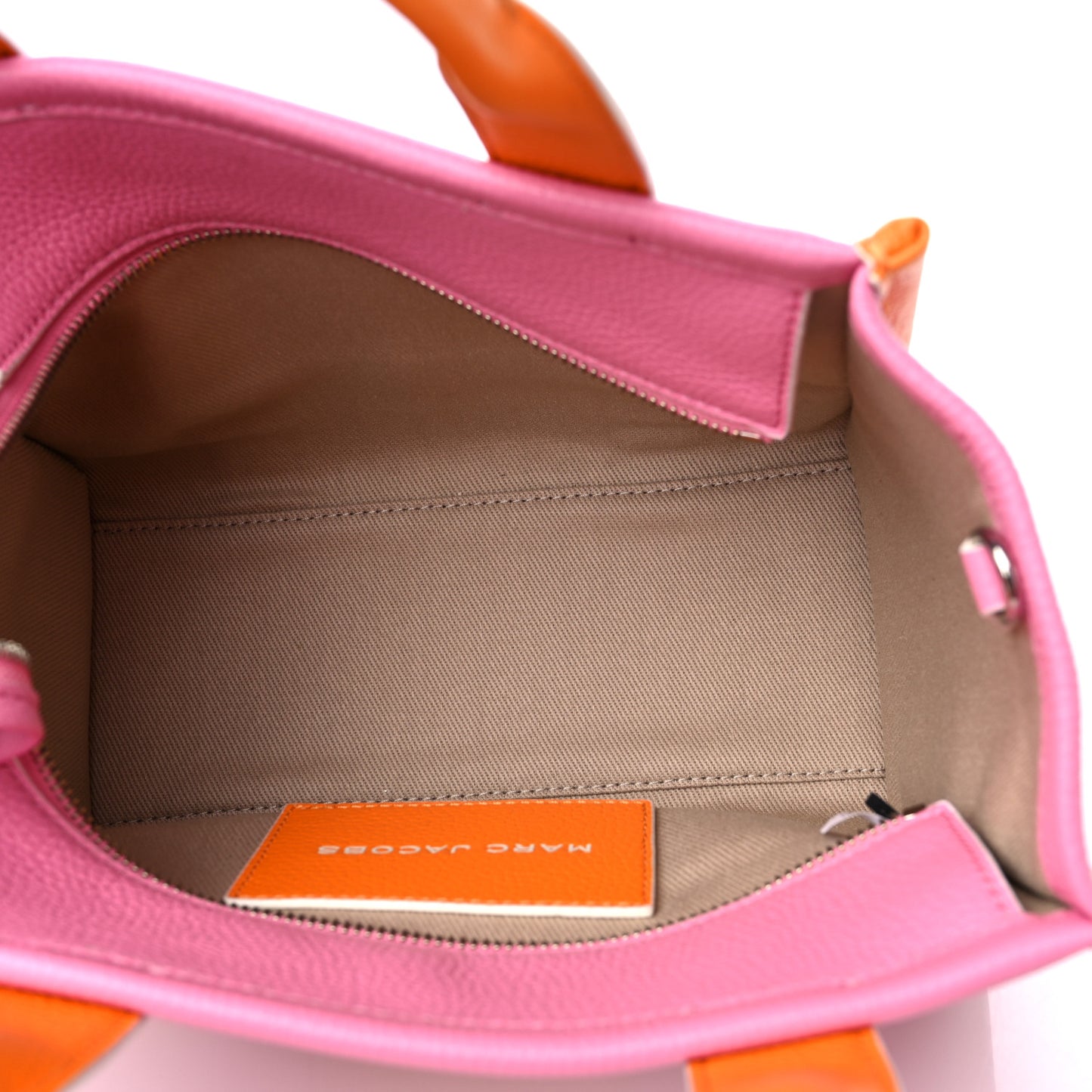 Grained Calfskin Small The Tote Bag Pink Orange