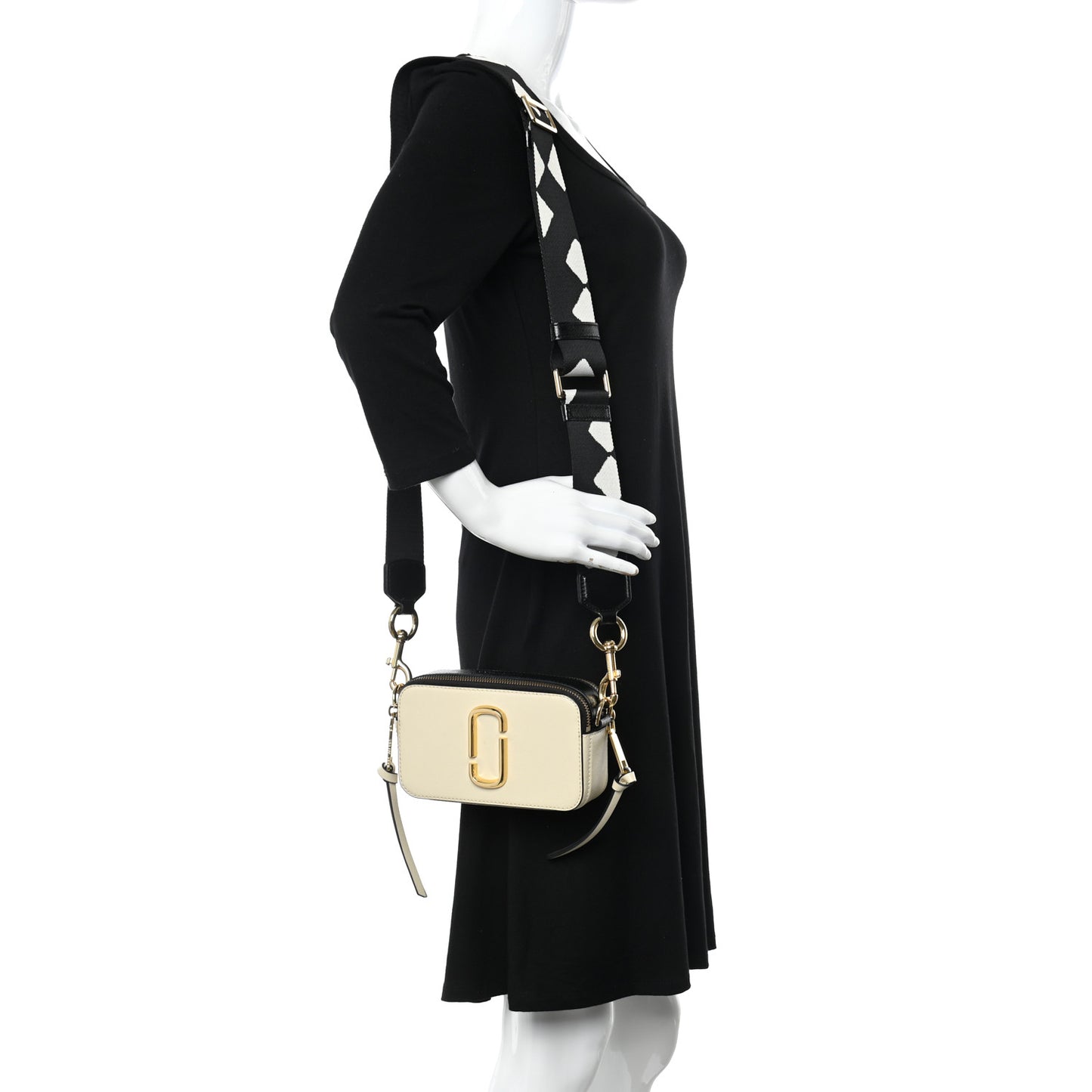 Saffiano Small Snapshot Camera Bag Cloud White Multicolor