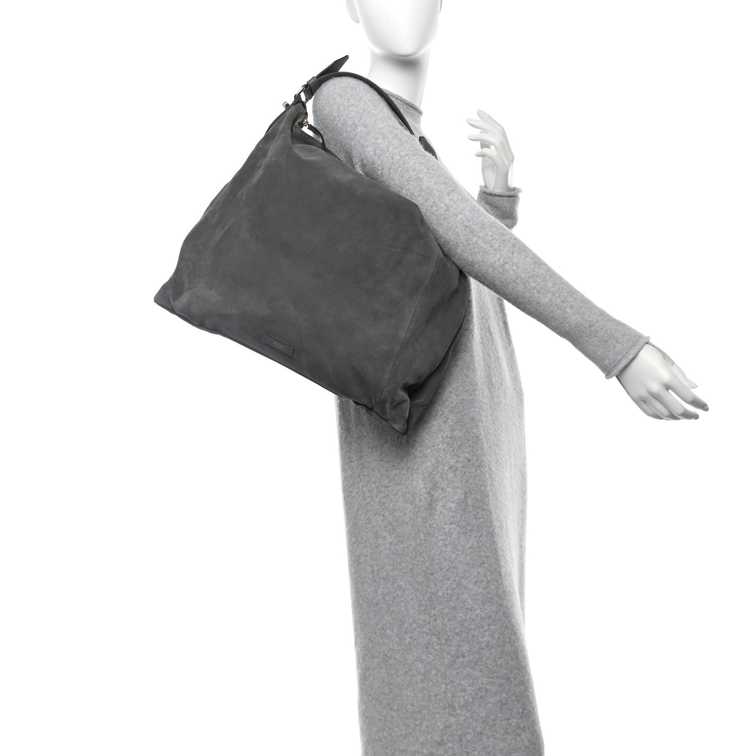 Jimmy Choo Suede Ana Hobo Shopping Tote Storm 2 of 9