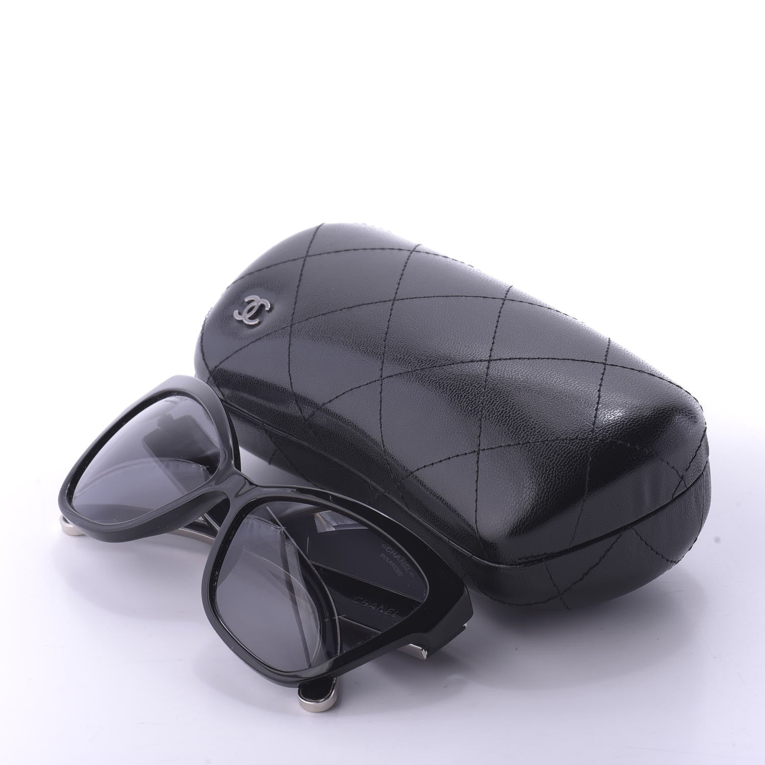 Chanel Acetate Polarized CC Cat Eye Sunglasses 5271 Black 10 of 10