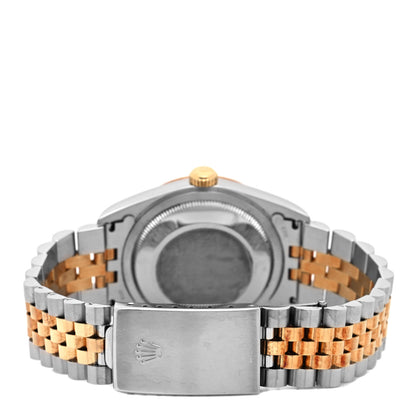 Rolex Stainless Steel 18K Yellow Gold Diamond 36mm Oyster Perpetual Datejust Watch Champagne 16233 3 of 4
