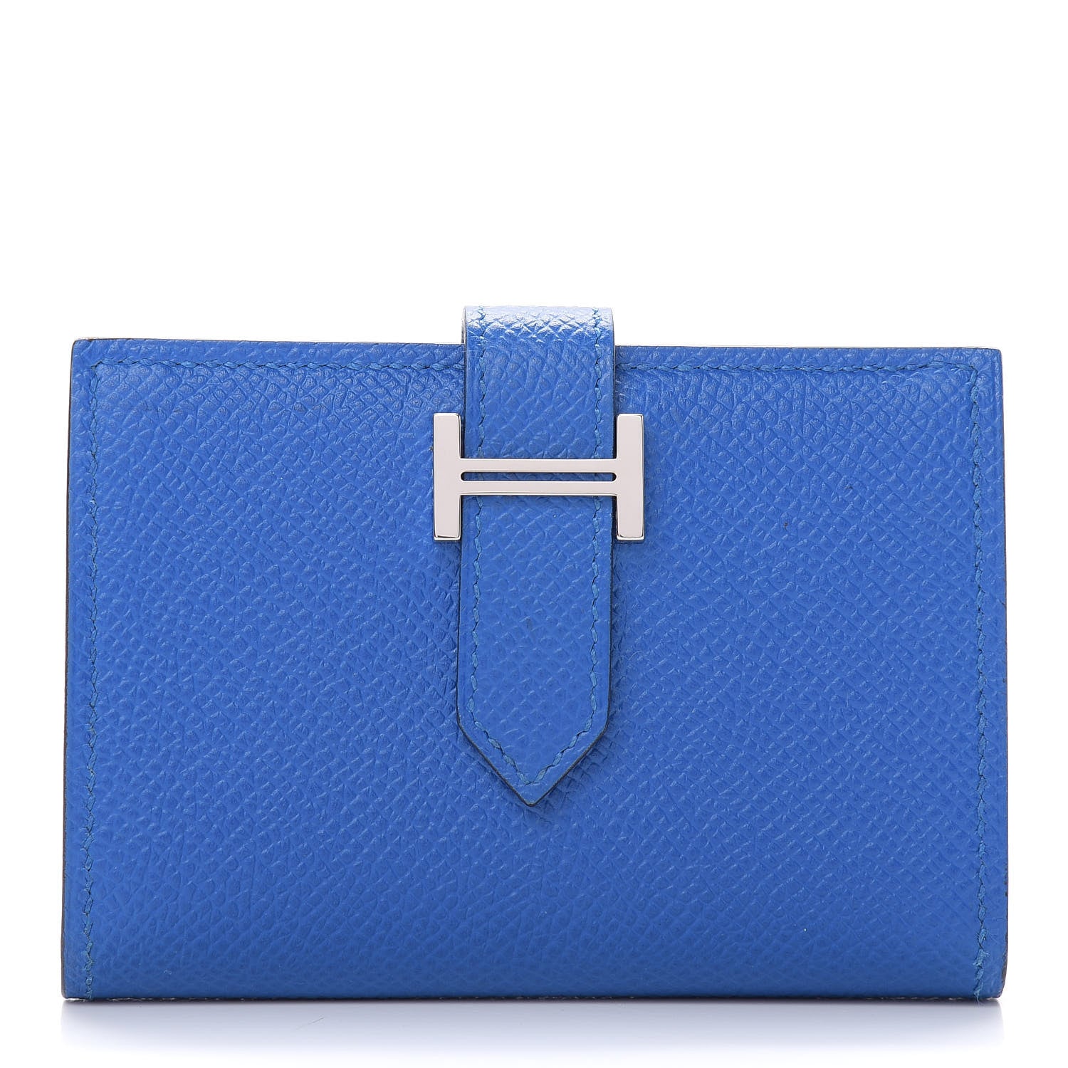 Hermes Epsom Bearn Card Holder Wallet Bleu Zellige 1 of 10