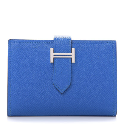 Hermes Epsom Bearn Card Holder Wallet Bleu Zellige 1 of 10