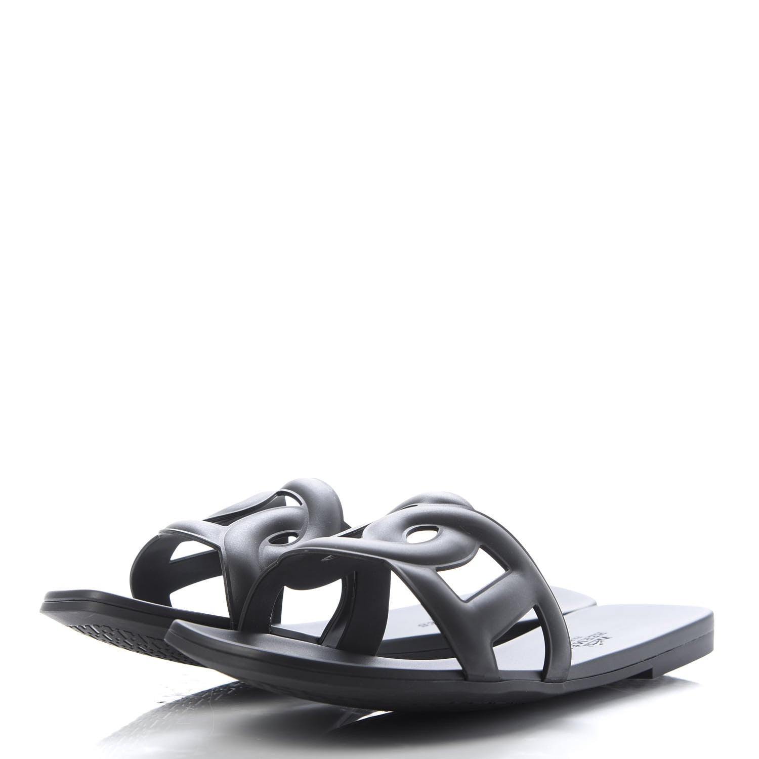 Hermes Rubber Aloha Sandals 40 Black 3 of 8