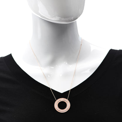 Tiffany 18K Rose Gold Diamond T Circle Pendant Necklace 2 of 7