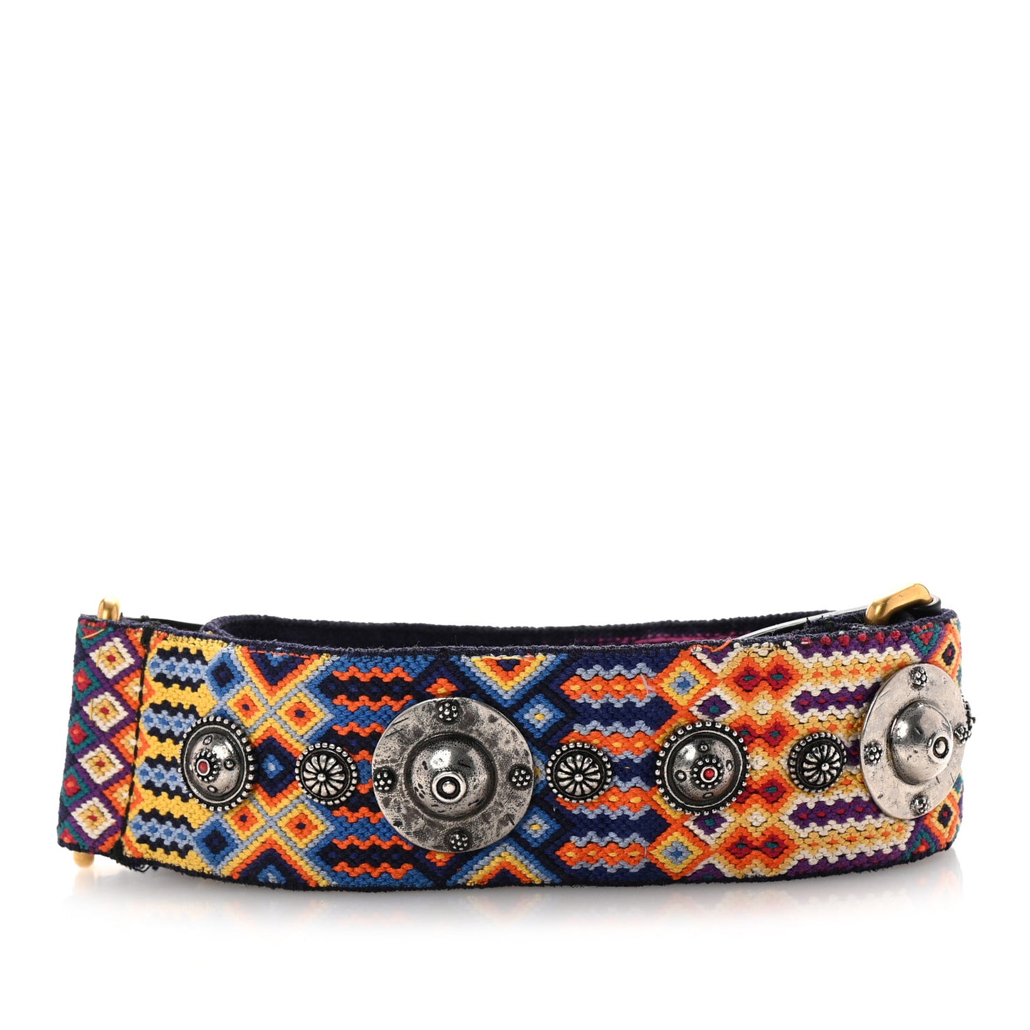 Canvas Embroidered Studded Mexico Shoulder Strap Multicolor