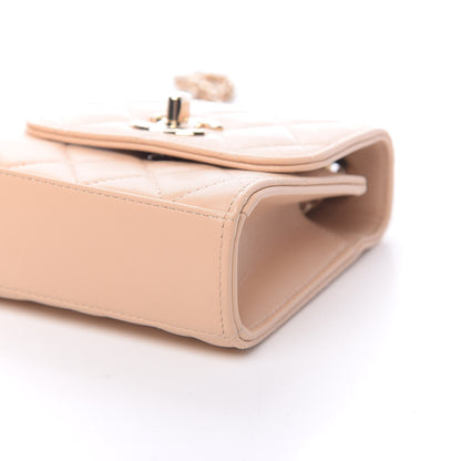 Chanel Lambskin Quilted Mini Trendy CC Clutch With Chain Beige 8 of 10