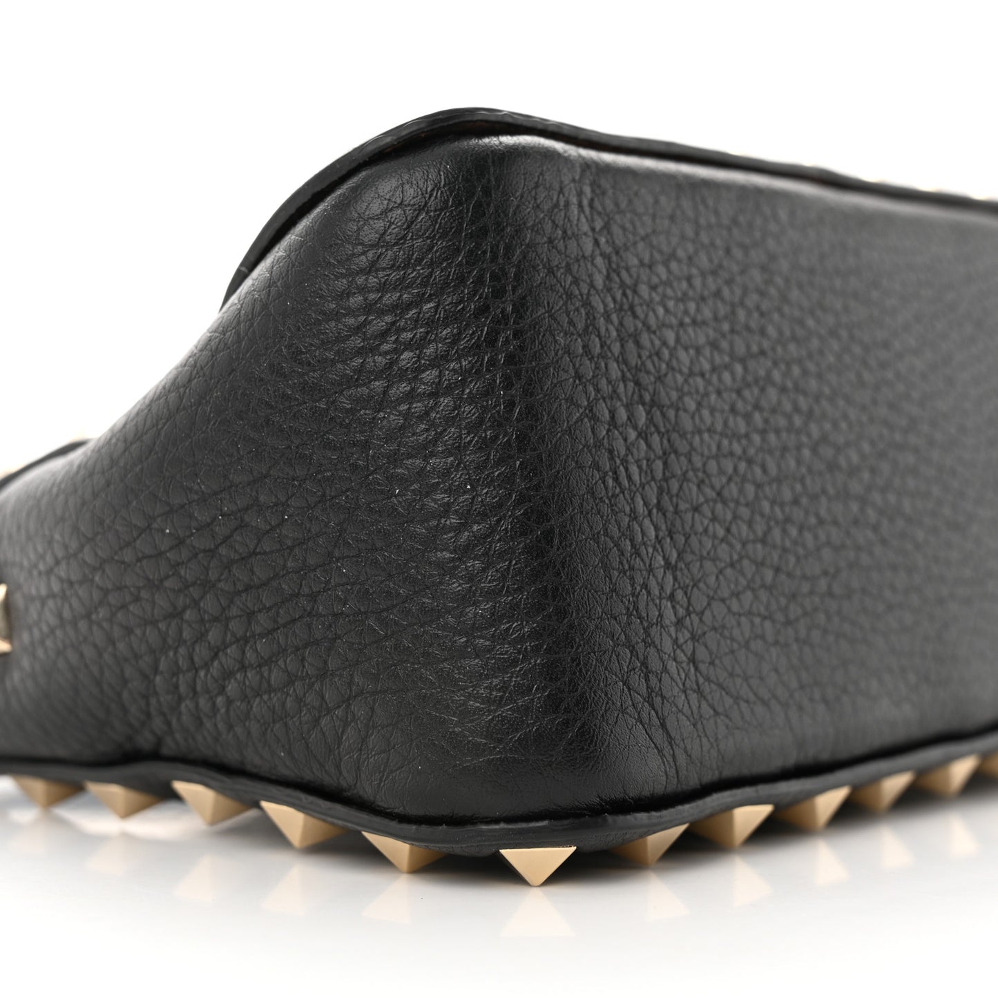 Pebbled Calfskin Small Rockstud Flip Lock Shoulder Bag Black
