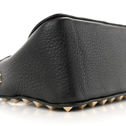 Valentino Garavani Pebbled Calfskin Small Rockstud Flip Lock Shoulder Bag Black 9 of 12