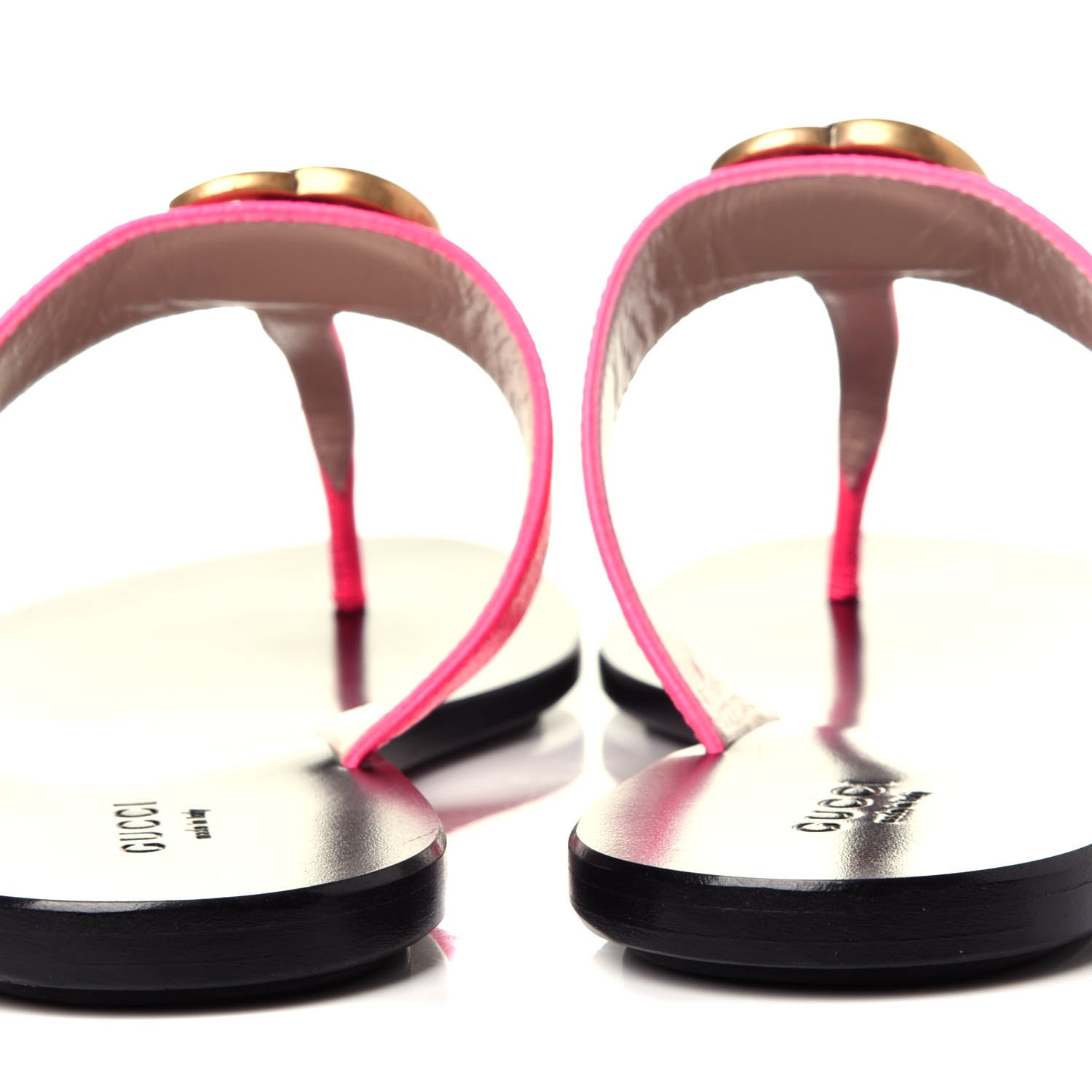 Gucci Calfskin GG Marmont Thong Sandals 38.5 Fuxia Fluo 6 of 9