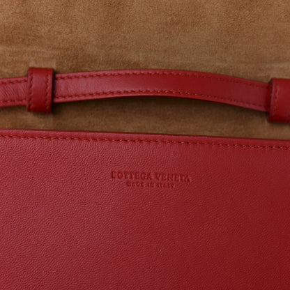 Bottega Veneta Lambskin Maxi Intrecciato Mini Cassette Crossbody Bag Bright Red 8 of 9