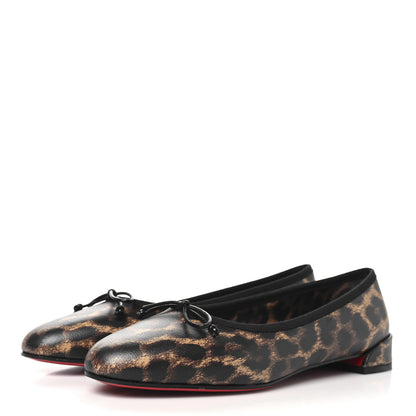 Christian Louboutin Calfskin Leopard Sweetie Jane Ballerina Flats 38.5 Multicolor 4 of 9
