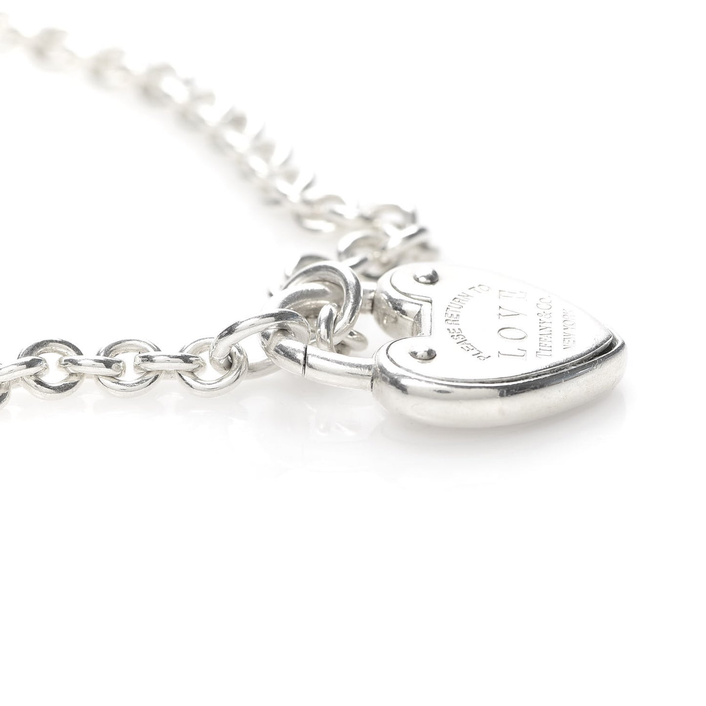Sterling Silver Return To Tiffany Love Heart Lock Pendant Necklace