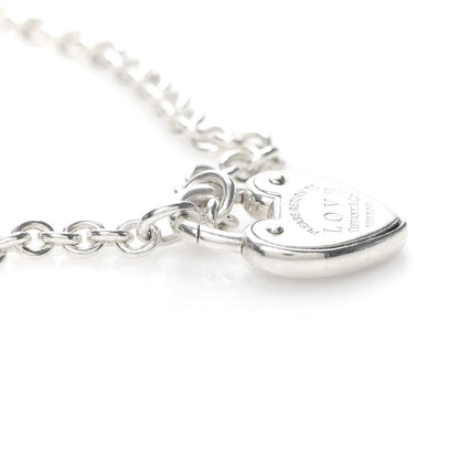 Tiffany Sterling Silver Return To Tiffany Love Heart Lock Pendant Necklace 4 of 4
