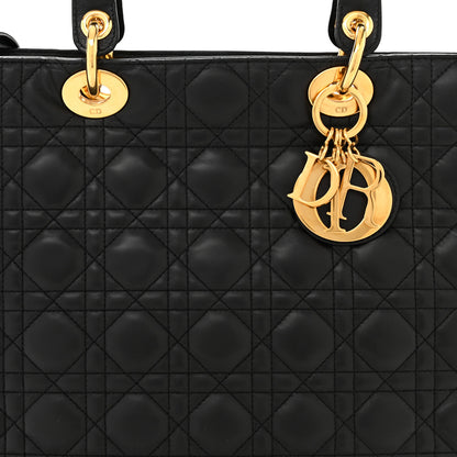 Christian Dior Lambskin Cannage Large Lady Dior Black 8 of 11