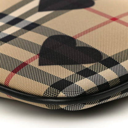Burberry Horseferry Check Heart Print Crossbody Clutch Bag Black 5 of 9