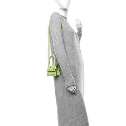 Jacquemus Calfskin Crocodile Embossed Le Chiquito Light Green 2 of 9