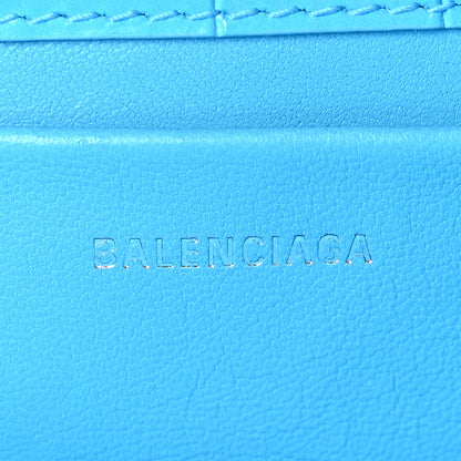 Balenciaga Shiny Super Supple Calfskin Crocodile Embossed Small XX Flap Stretch Bag Cyan 6 of 9