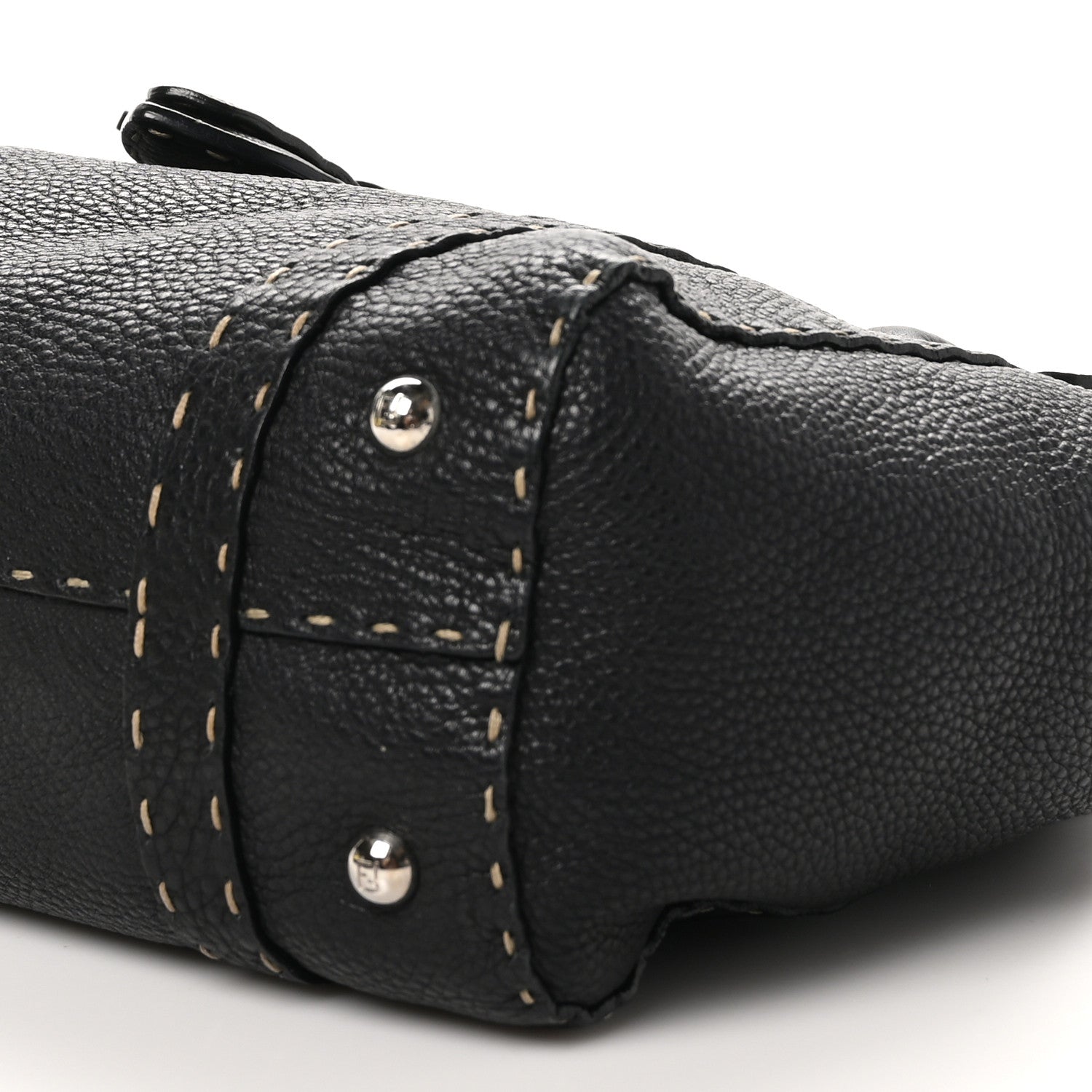Fendi Cuoio Romano Selleria Medium Linda Satchel Black 9 of 9