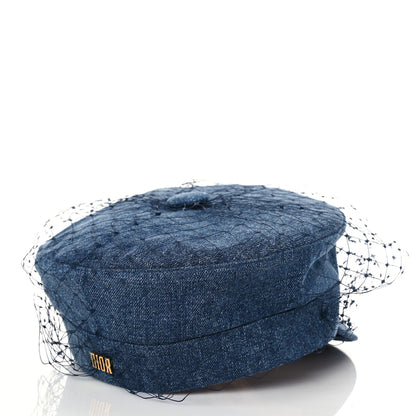 Christian Dior Denim Arty Veil Cap 57 Blue 3 of 8