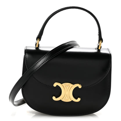 Celine Shiny Calfskin Triomphe Mini Besace Clea Black 1 of 14